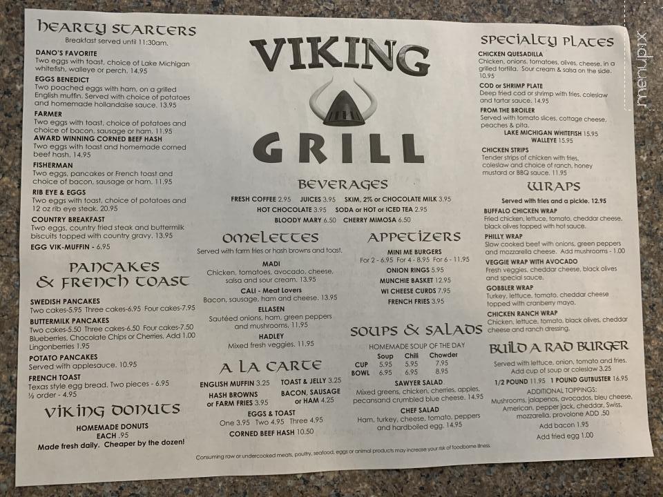 Viking Grill - Ellison Bay, WI menu_pic