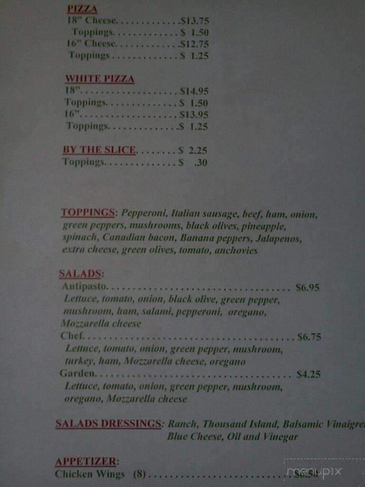 Frank's Pizza - Carolina Beach, NC menu_pic