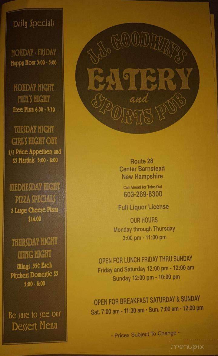 J J Goodwin's Eatery & Sports - Center Barnstead, NH menu_pic
