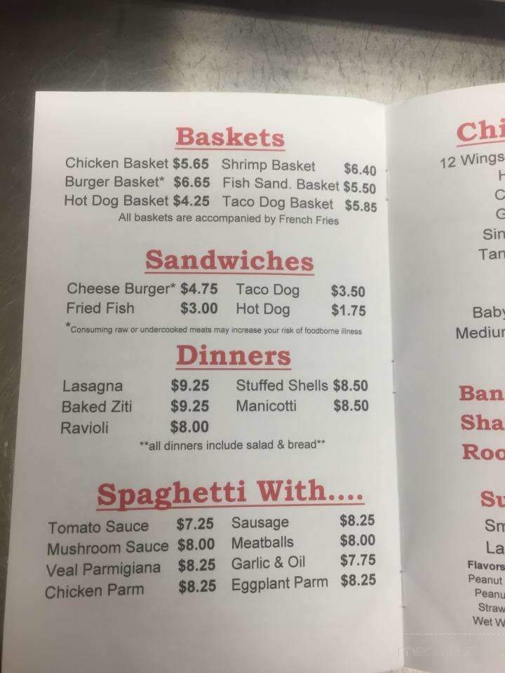 Thad's Place - Montgomery, PA menu_pic