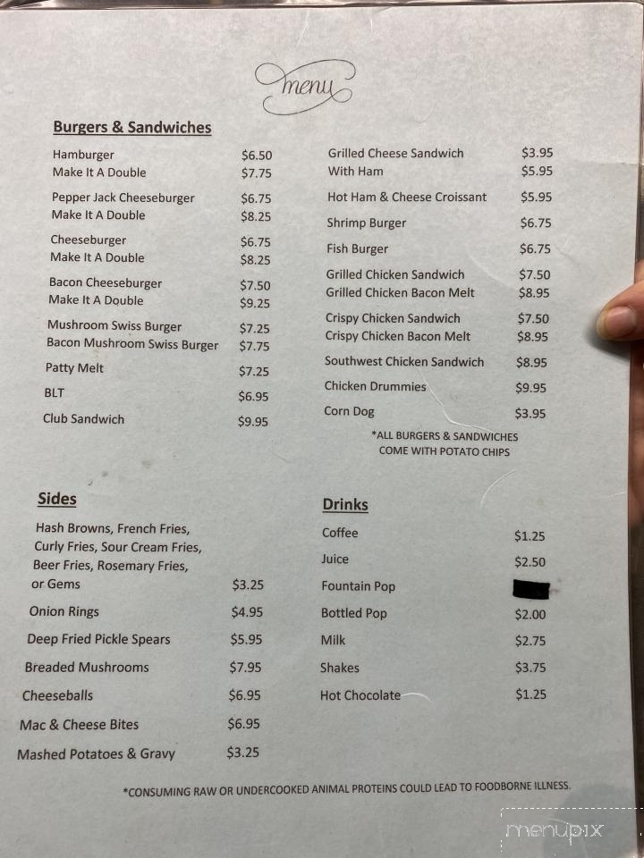 Dixie's - Keene, ND menu_pic