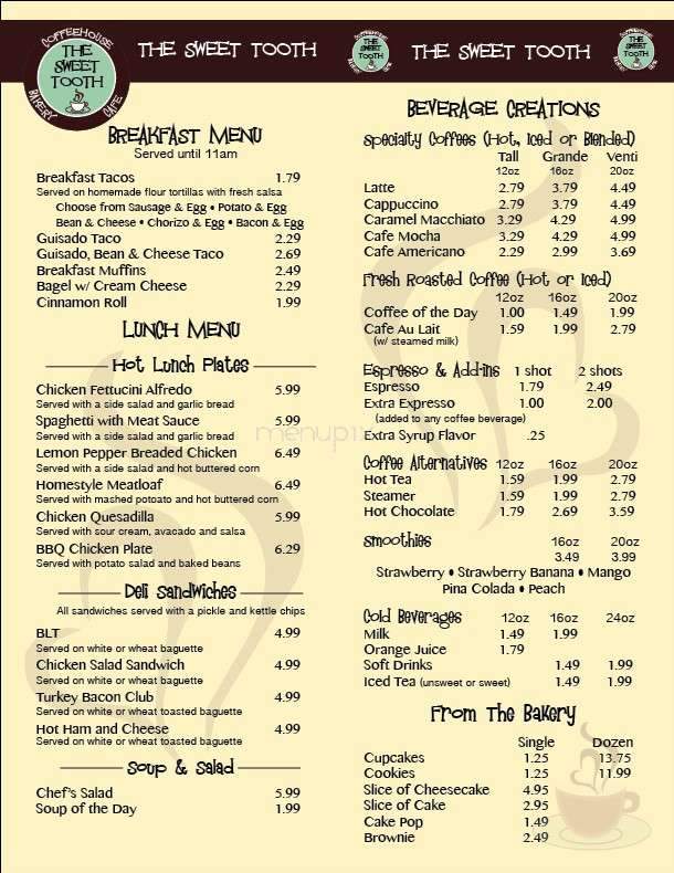 The Sweet Tooth - Del RIo, TX menu_pic