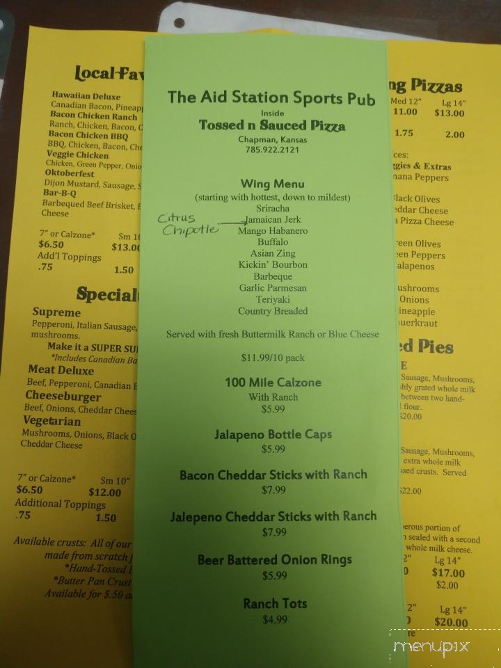 Tossed N Sauced Pizza - Chapman, KS menu_pic