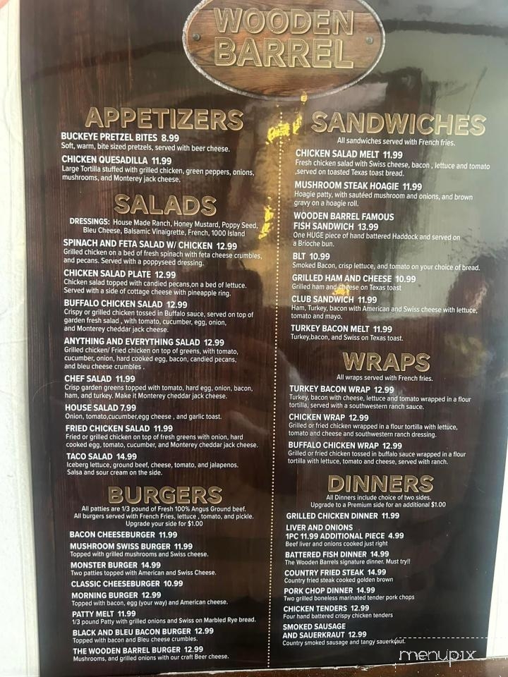The Wooden Barrel Menu in West Chester, OH Order Delivery & Reviews