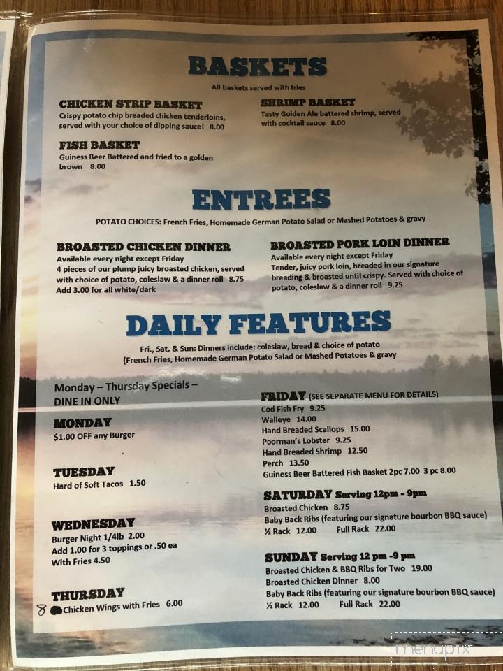 K & K River's Edge - Tomahawk, WI menu_pic