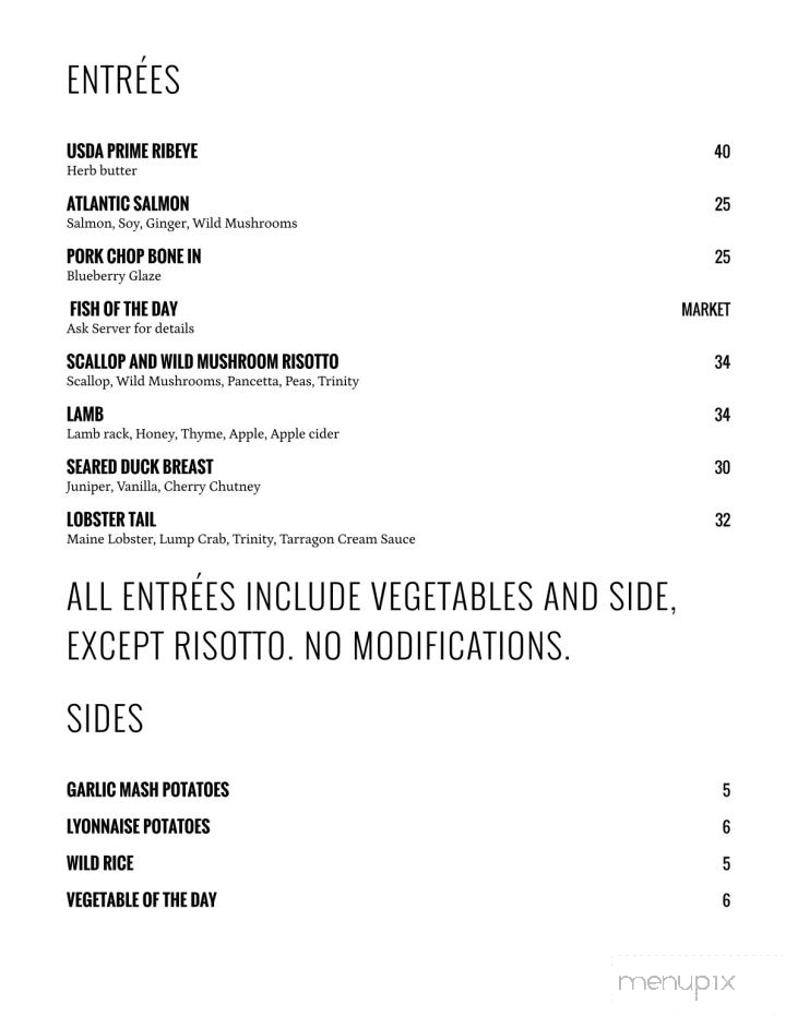 Bistro 29 - Murphy, NC menu_pic