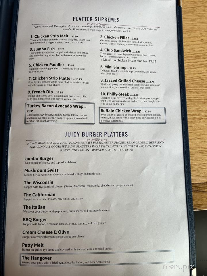 Julie's Family Restaurant - Superior, WI menu_pic