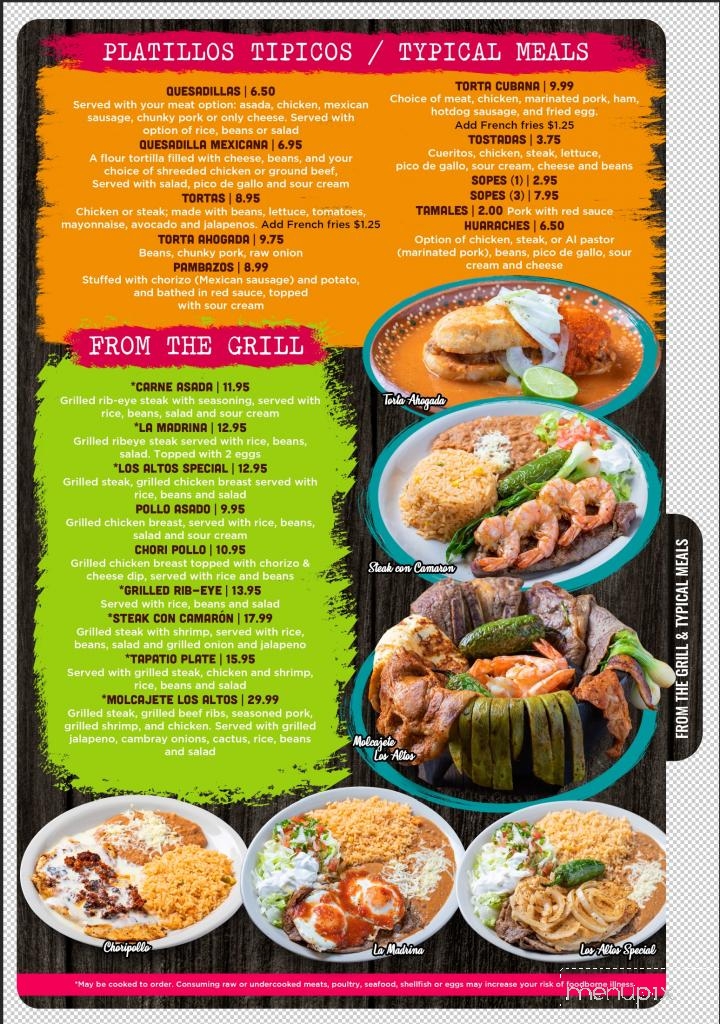Taqueria Los Altos - Charlotte, NC menu_pic