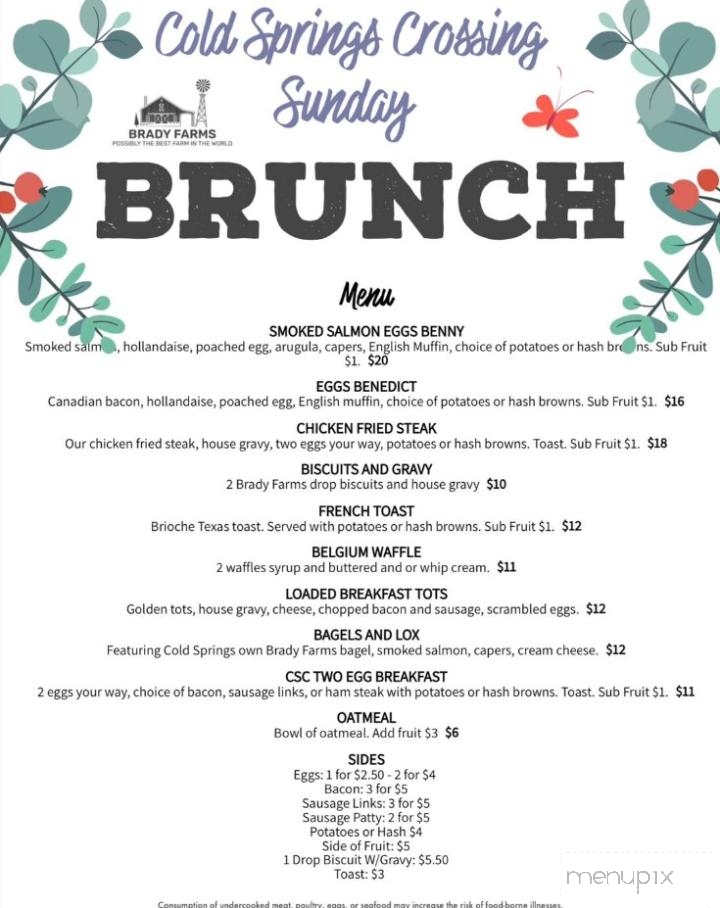 Cold Springs Crossing - Reno, NV menu_pic