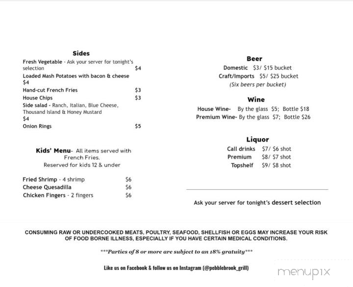 Pebblebrook Golf Grill - Woodbury, GA menu_pic