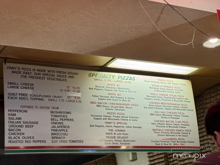 Vinny's New York Pizza - Sierra Vista, AZ menu_pic