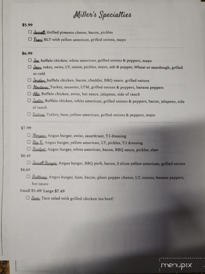 Miller's bakery and deli - Woodlawn, VA menu_pic