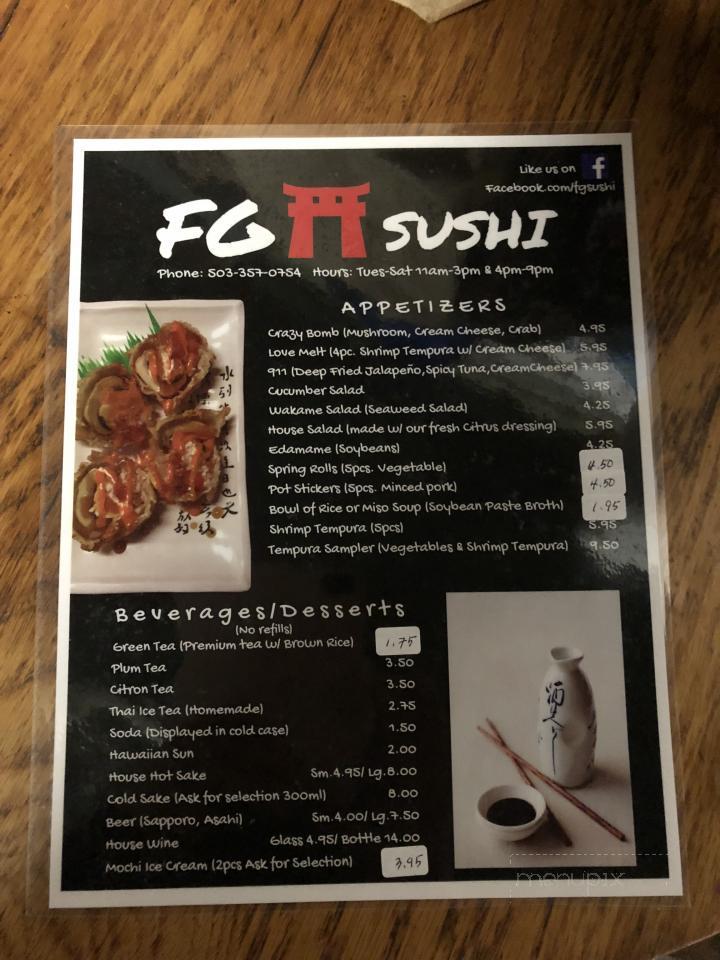 F G Sushi - Forest Grove, OR menu_pic