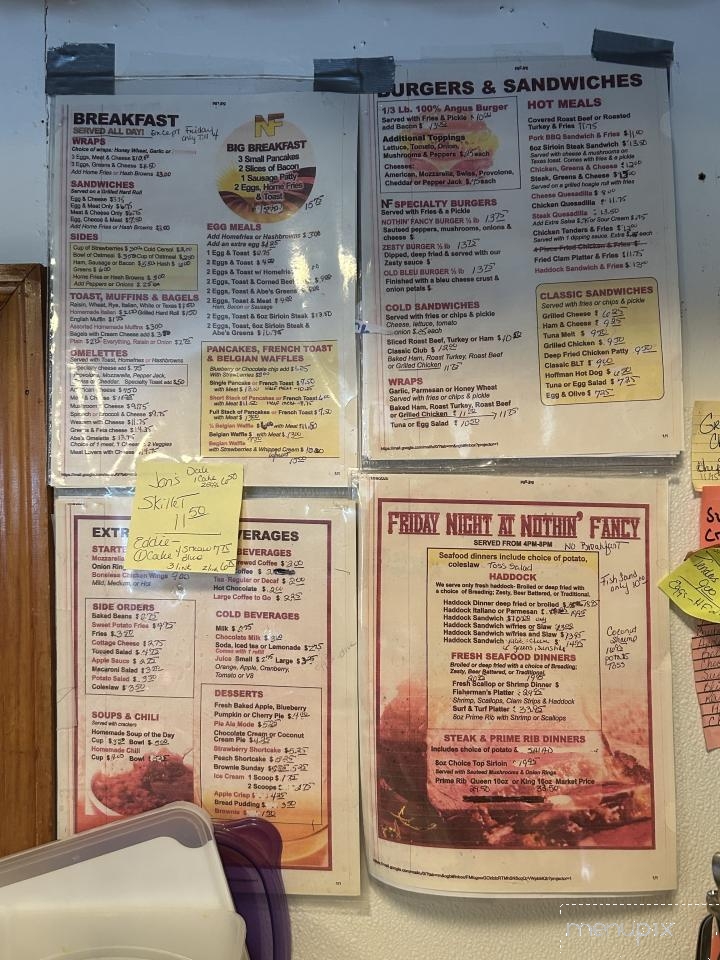 Nothin' Fancy Cafe - Vernon, NY menu_pic