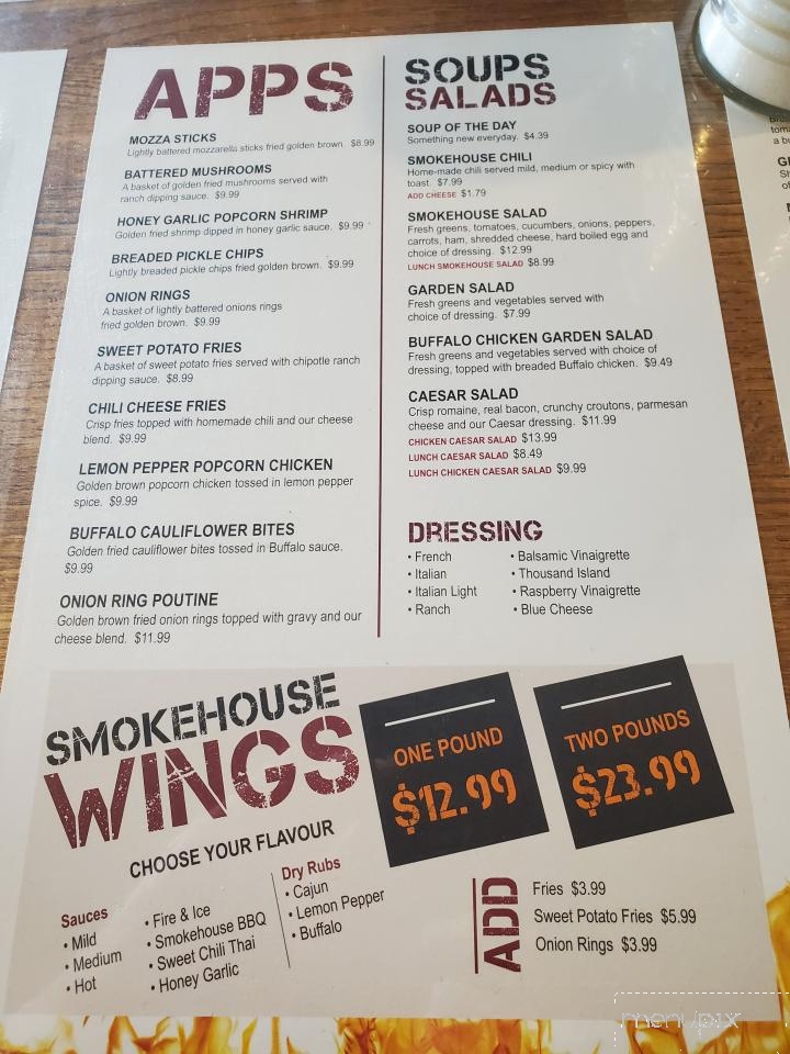 Yeck's Smokehouse Grill - Ridgetown, ON menu_pic