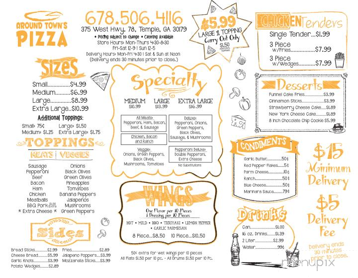 Around Towns Pizza - Temple, GA menu_pic