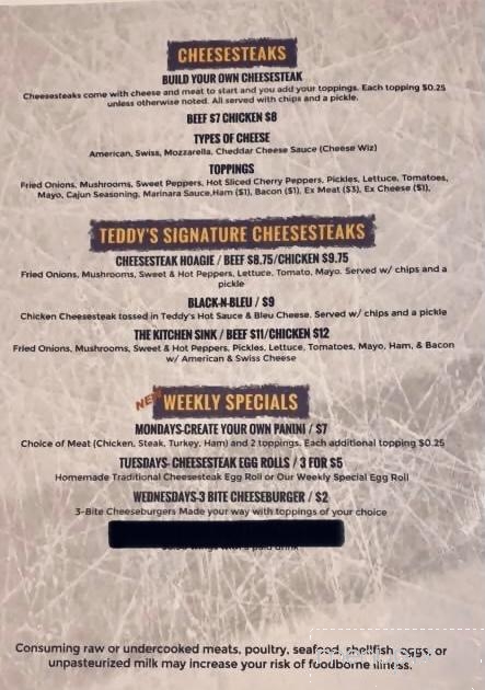 Teddy's Tavern - Stroudsburg, PA menu_pic