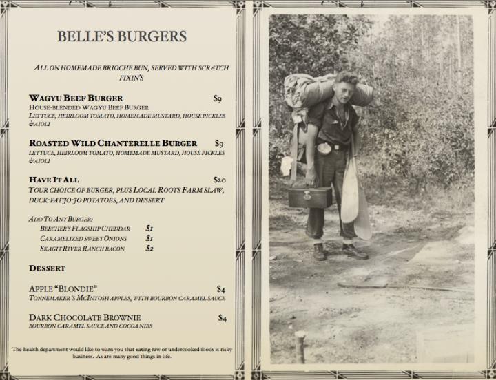 Belle Clementine - Seattle, WA menu_pic