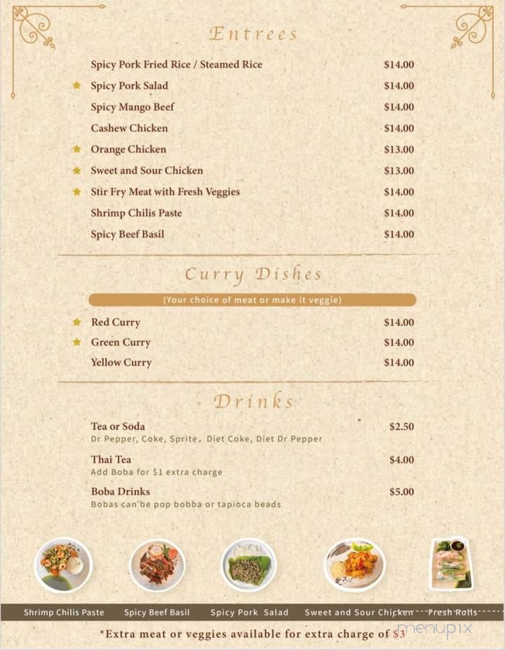 Kinzaap Thai Restuarant - Brownwood, TX menu_pic