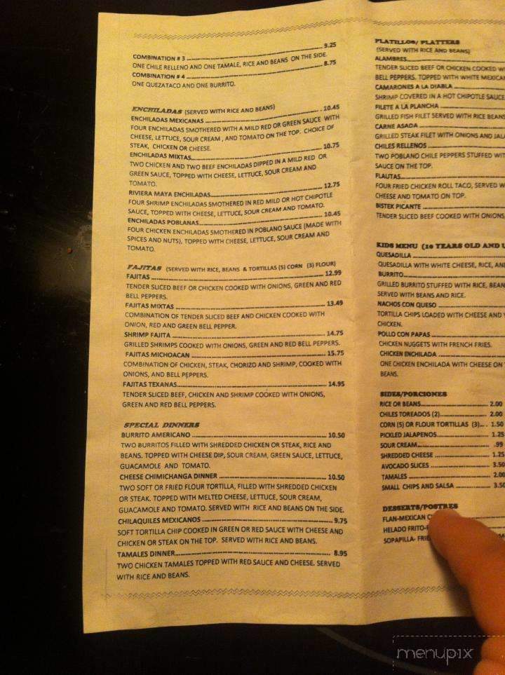 Riviera Maya - Rising Sun, MD menu_pic