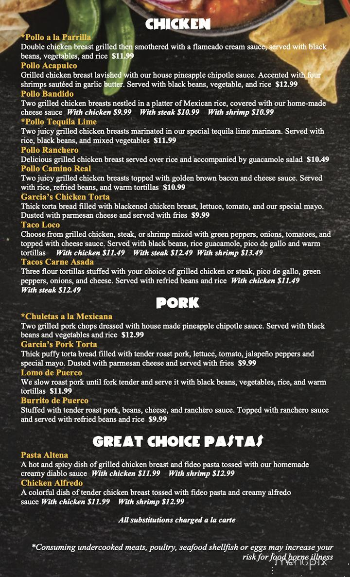Garcia's Restaurant - Campbellsville, KY menu_pic