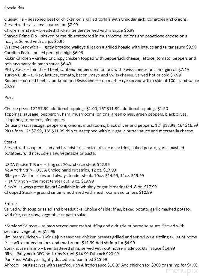 Nick's Hodag Lanes - Rhinelander, WI menu_pic