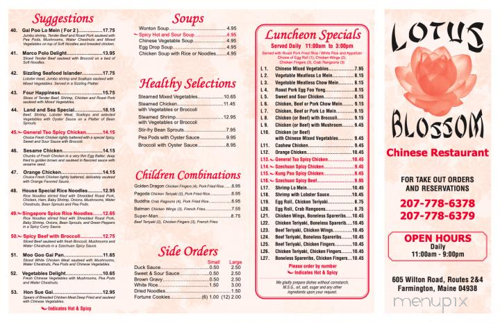Lotus Blossom - Farmington, ME menu_pic