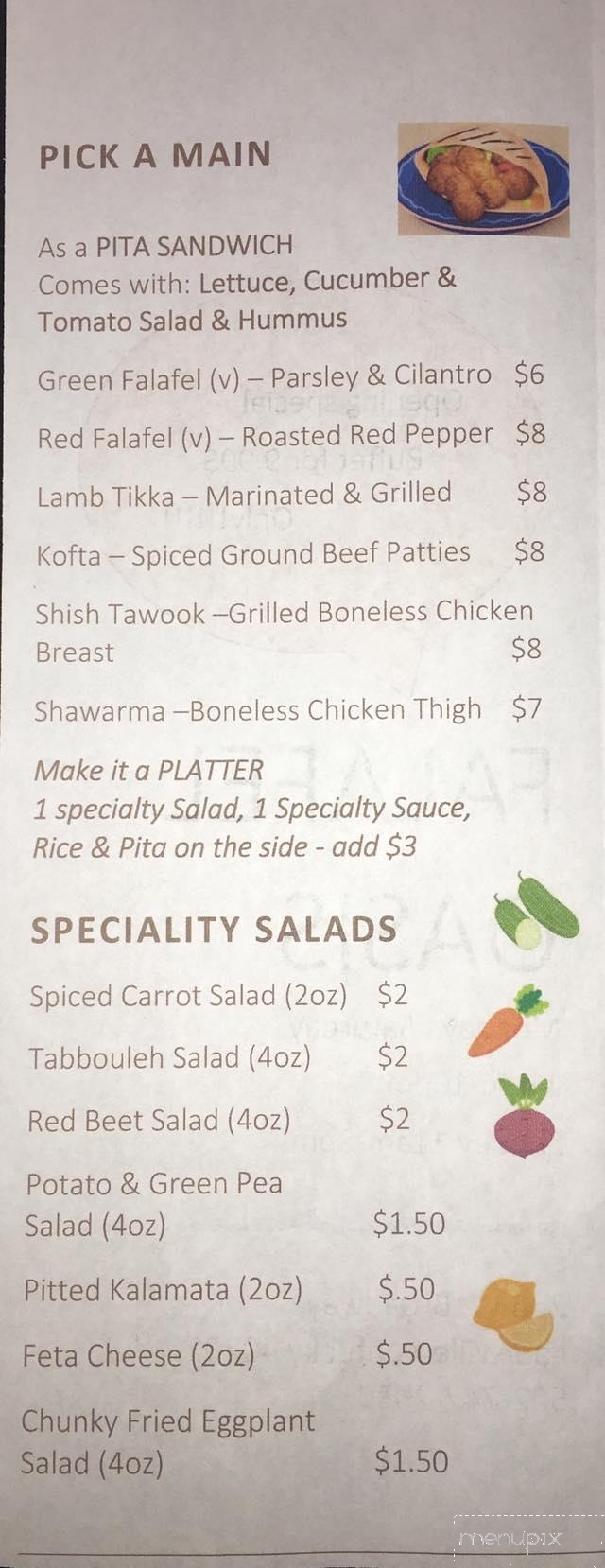 Falafel Oasis - Louisville, KY menu_pic