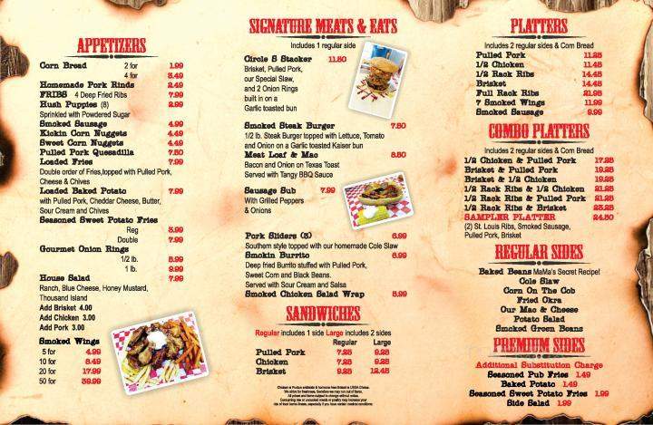 Circle S BBQ - Hudson, FL menu_pic