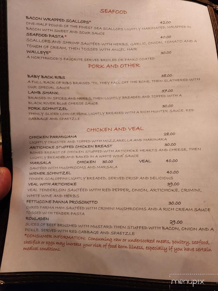 Lanny's Fireside - Conover, WI menu_pic