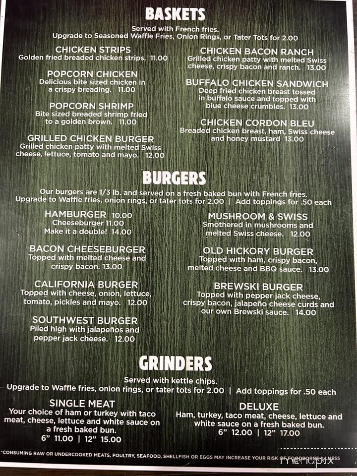 Brewskis LLC - Thompson, ND menu_pic