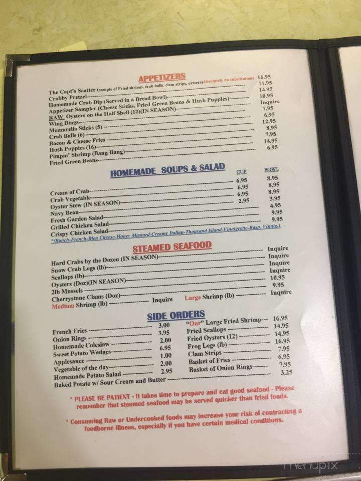 Captain Leonard's Seafood - Mechanicsville, MD menu_pic
