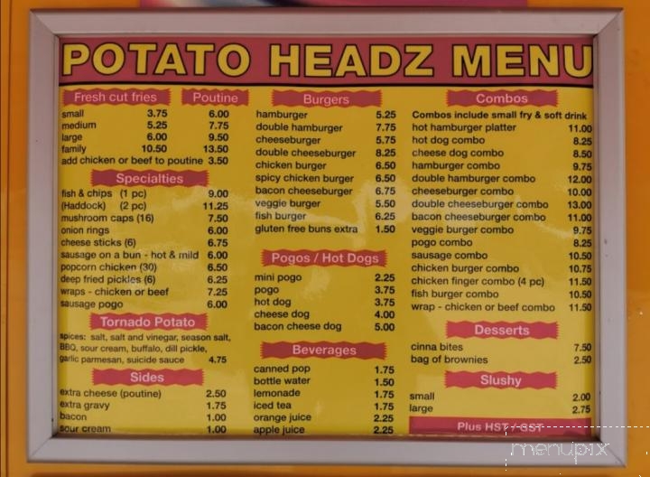 Potato Headz Chip Stand - North Bay, ON menu_pic