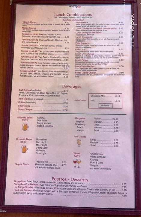 El Rodeo Mexican Grill - Princeton, IN menu_pic