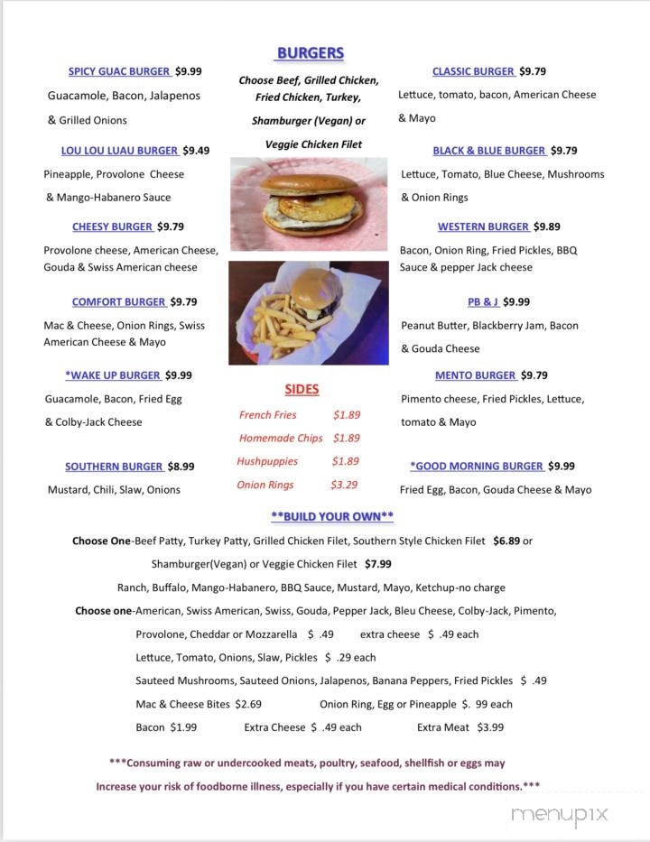 Jack's Burger Bar - Reidsville, NC menu_pic