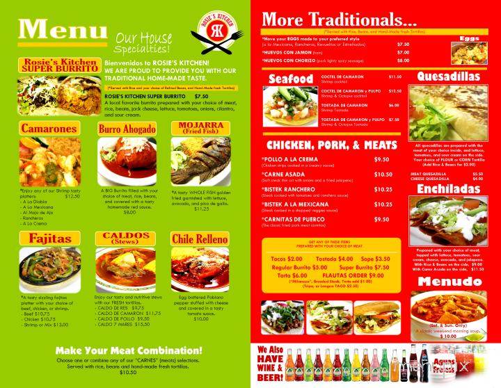 Rosie's Kitchen - Tualatin, OR menu_pic