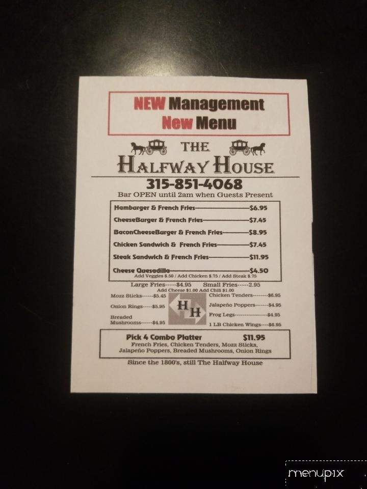 The Halfway House - Westernville, NY menu_pic