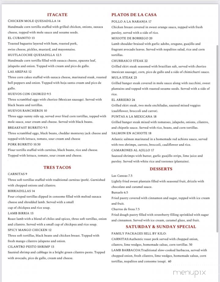 La Mula Terca - Philadelphia, PA menu_pic