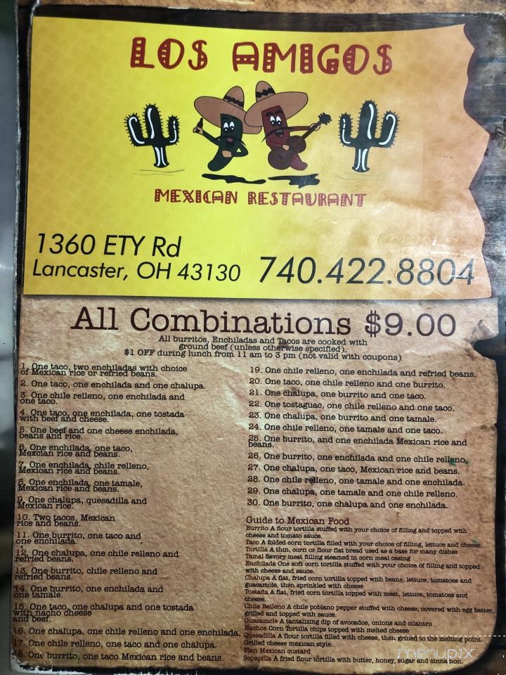 Los Amigos - Lancaster, OH menu_pic