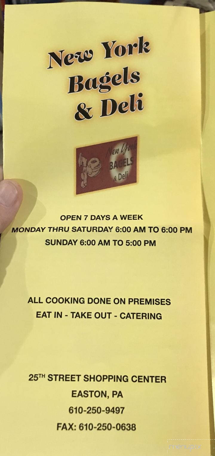 New York Bagels & Deli - Easton, PA menu_pic