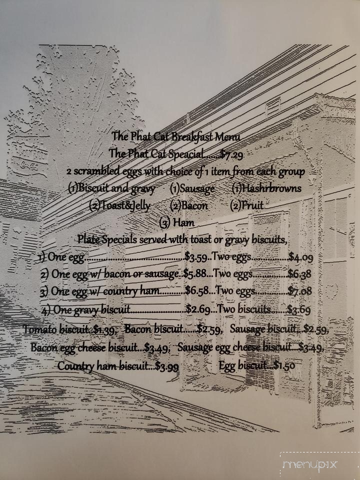The Phat Cat Cafe - Greeneville, TN menu_pic