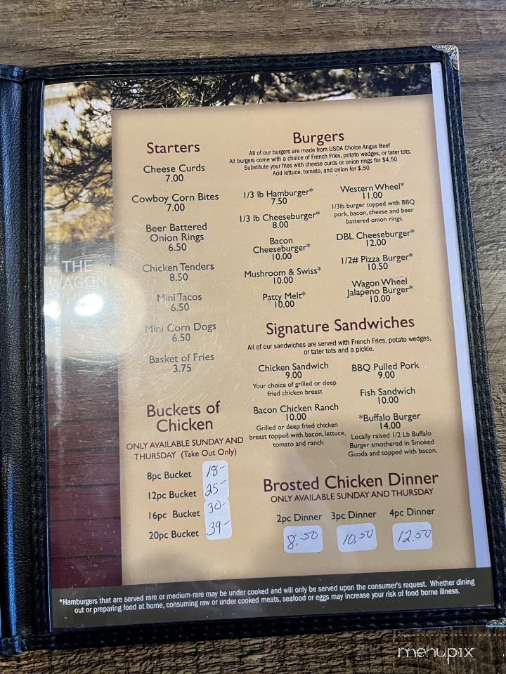 Wagonwheel Bar & Grill - Bancroft, WI menu_pic