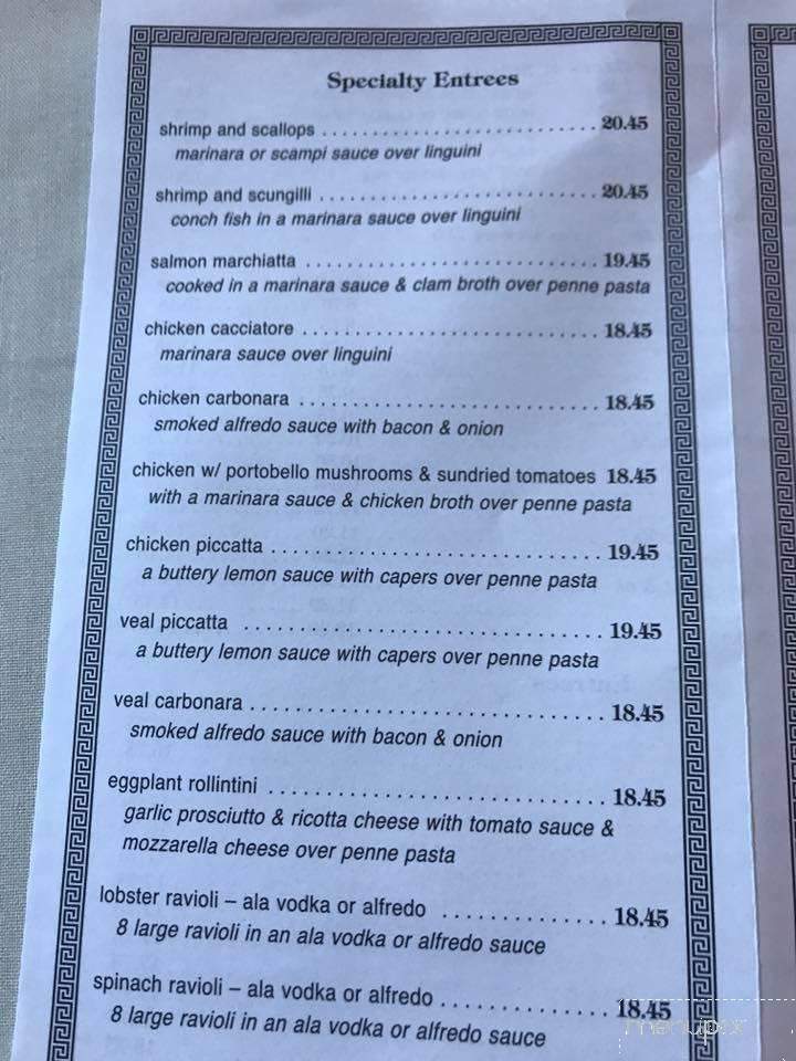 Paul's Of New York Restaurant - Wilson, NC menu_pic