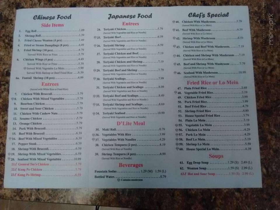 Ming Wok Store #2 - Wilmington, NC menu_pic