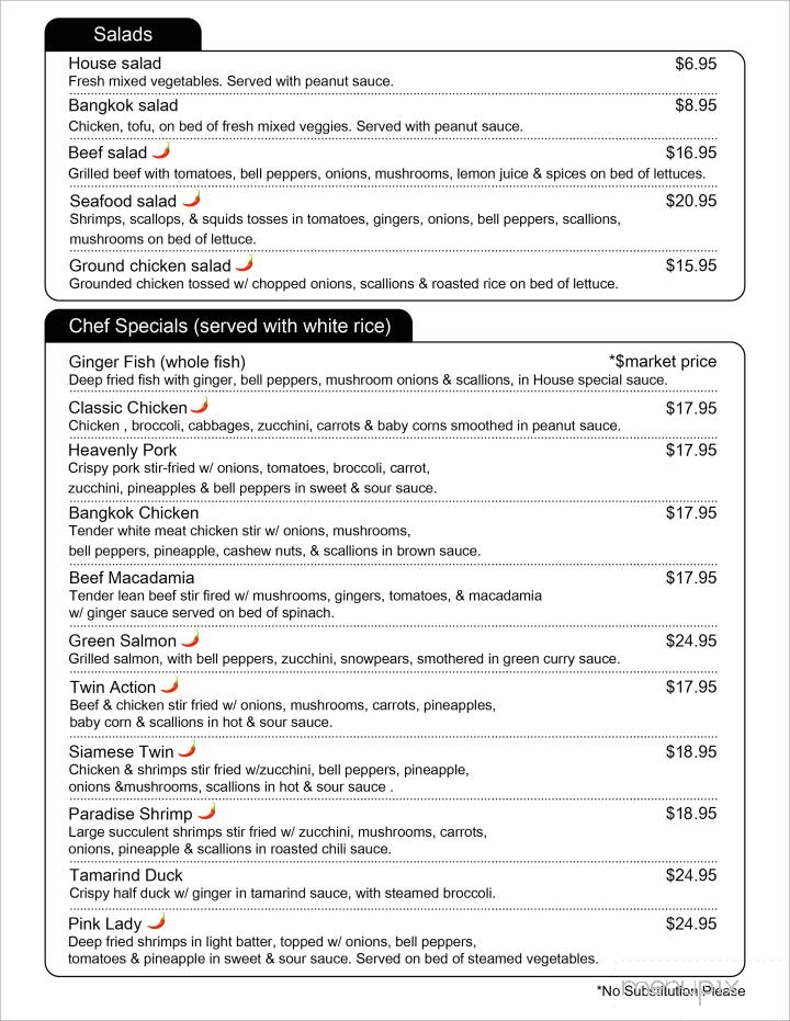 Bangkok Cafe - North Conway, NH menu_pic