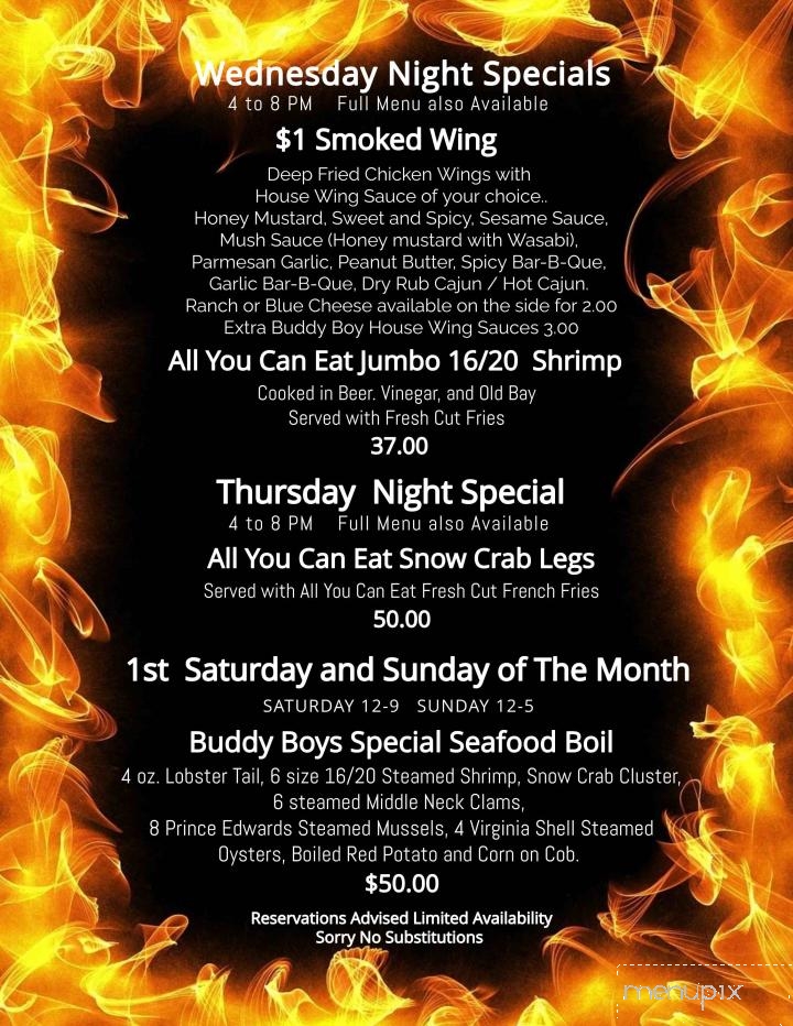 Buddy Boy Winery - Duncannon, PA menu_pic