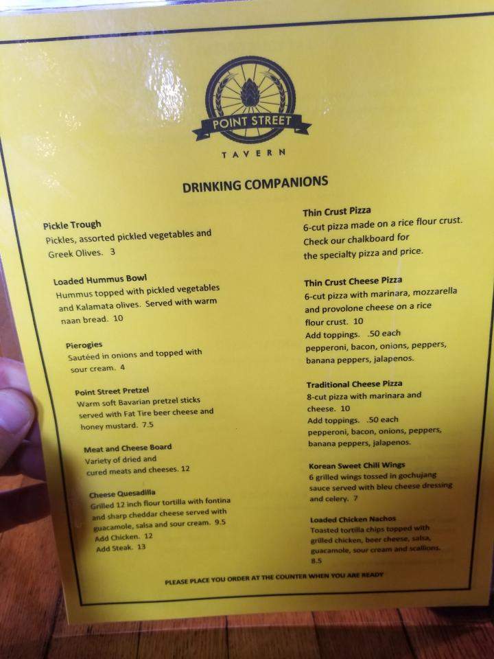 Point Street Tavern - Saltsburg, PA menu_pic