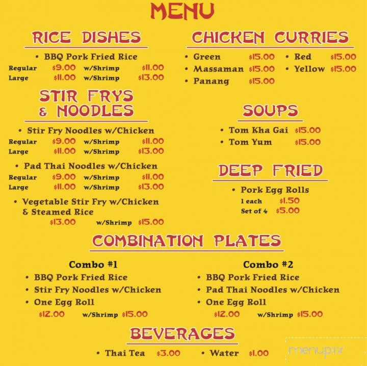 Thai Food Express - Keizer, OR menu_pic
