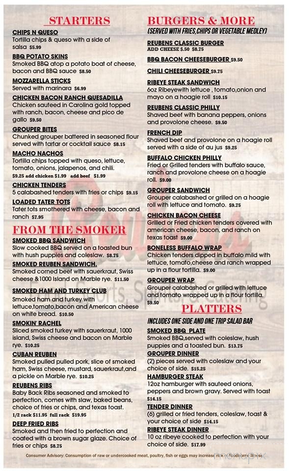 Reubens - Piedmont, SC menu_pic
