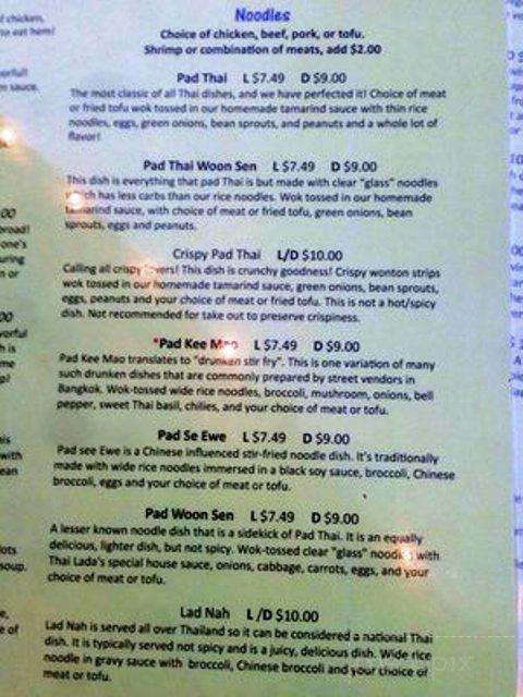 Thai Lada - Austin, TX menu_pic